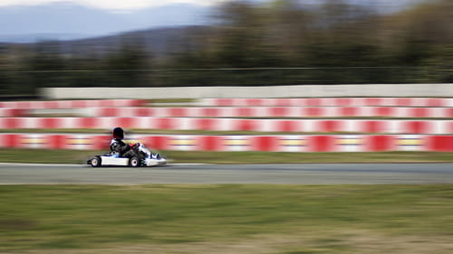 Karting on an outdoor track